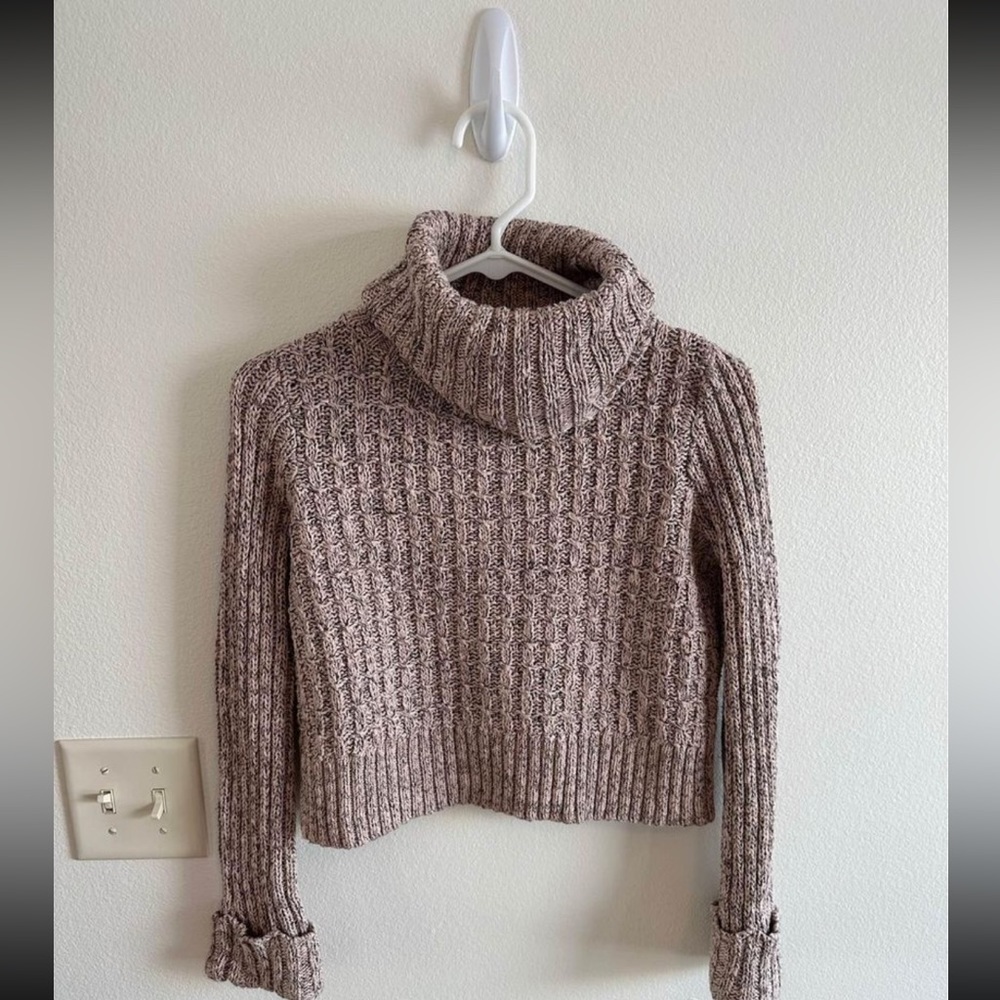 Free People Pink Marled Ballet Cowel Neck Sweater size XS